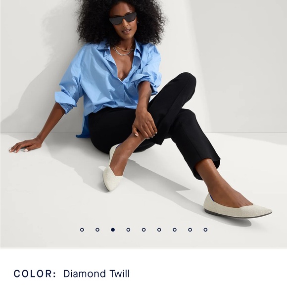 Worn once, Rothy’s Point II in Diamond Twill - Picture 3 of 8